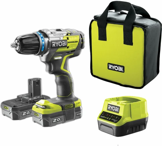 Дрель-шуруповерт бесщеточная аккумуляторная Ryobi R18DDBL-220S 5133003435 Дрель-шуруповерт бесщеточная аккумуляторная Ryobi R18DDBL-220S 5133003435