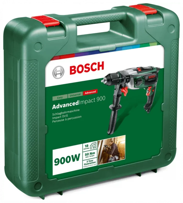 Дрель ударная сетевая BOSCH AdvancedImpact 900 Кейс