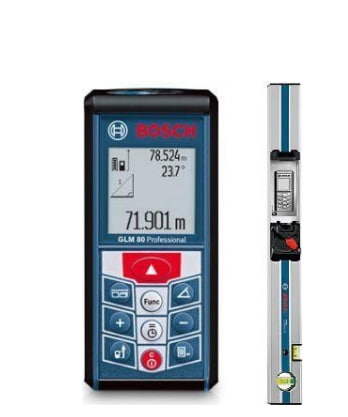 Лазерный дальномер BOSCH GLM 80 + R60 1х1,25 Ач, чехол