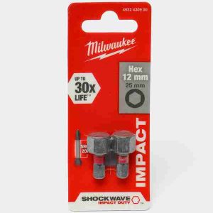 Milwaukee SHOCKWAVE Hex12 25мм (2шт) 4932430900