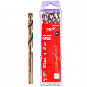 MILWAUKEE HSS-G COBALT DIN338 10X133ММ 5ШТ 4932373354