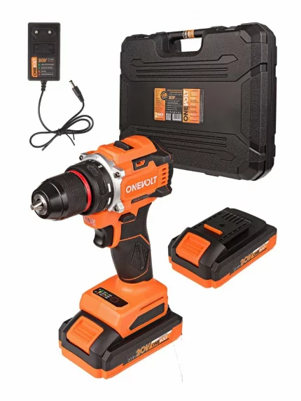 Шуруповерт аккумуляторный бесщёточный ONEVOLT VDI20/2.0-PRO-BR-2B