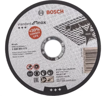 Диск отрезной по нержавеющей стали Bosch Standard 125х1.6мм 2608603172