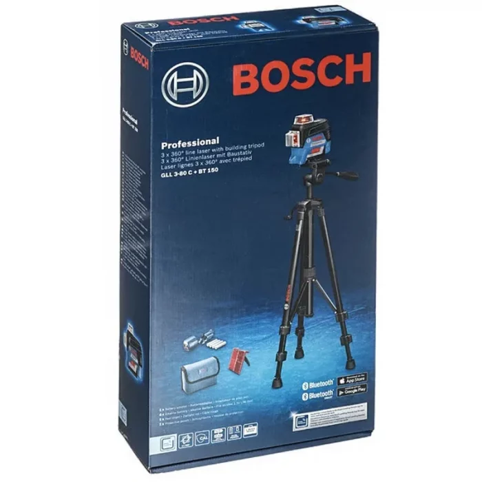 Лазерный нивелир Bosch GLL 3-80 C + BT 150 Professional 0601063R01 - Image 7