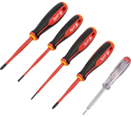 Набор трехгранных отверток VDE PZ/SL + тестер напряжения - 5 шт Milwaukee 4932478737