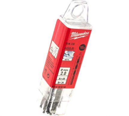 Сверло по металлу HSS-R DIN338 (10 шт; 2 мм) Milwaukee 4932363454