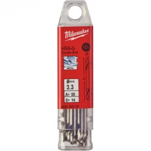 Сверло по металлу двухстороннее HSS-G DIN1412 (10 шт; 3.3х12х49 мм) Milwaukee 4932352225