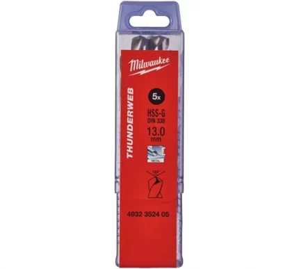 Сверло по металлу HSS-G DIN338 (5 шт; 13х101х151 мм) Milwaukee 4932352405