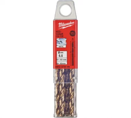 Сверло по металлу HSS-Co DIN338 (10 шт; 6.5х63х101 мм) Milwaukee 4932373346