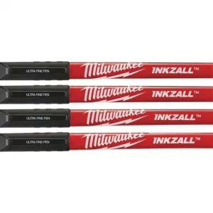 Ручка (черная, 4шт) Milwaukee INKZALL Fine Tip 48223164