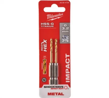 Сверло по металлу RedHEX HSS-G TiN (2 шт; 3.2х23х66.5 мм) Milwaukee 48894706