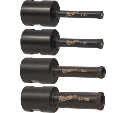 Набор алмазных корончатых сверл (4 шт, М14, 6-14 мм) Milwaukee 4932471863