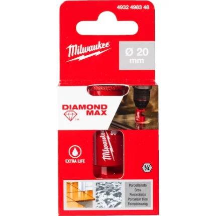 Алмазная коронка Milwaukee Diamond Plus 20 мм (1шт) 4932498348